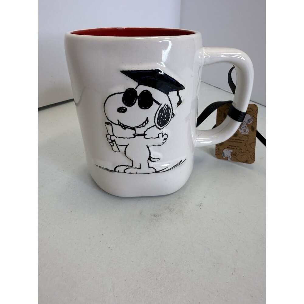 NEW Rae Dunn Peanuts Snoopy Graduate “You Did It!” 18oz Stoneware Mug